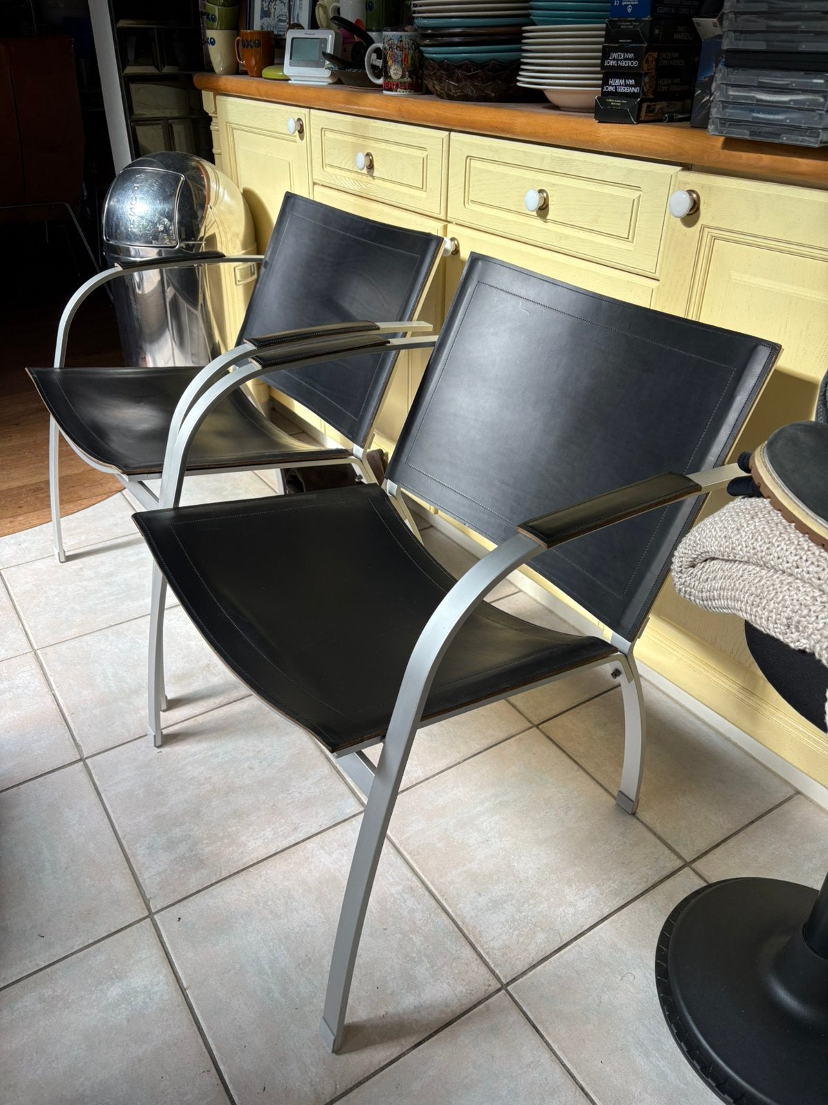 Ikea PS stoelen zadelleder, Ophalen, Zo goed als nieuw