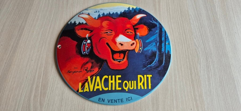 plaque émaillée la vache qui rit 30 cm, Enlèvement ou Envoi