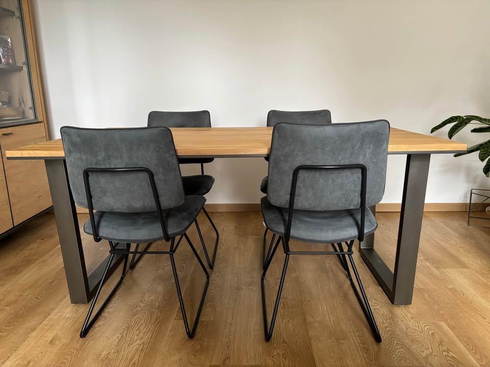 Xooon eettafel 170x100cm eikenfineer, Quatre personnes, 150 à 200 cm, Modern industrieel/scandinavisch, Chêne