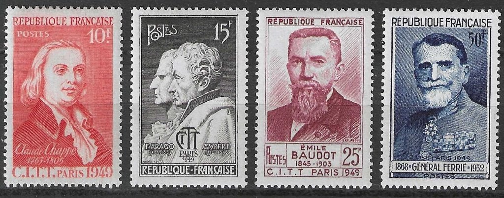 France 1949 - Yvert 844-847 - Personnages (PDF), Envoi, Non oblitéré