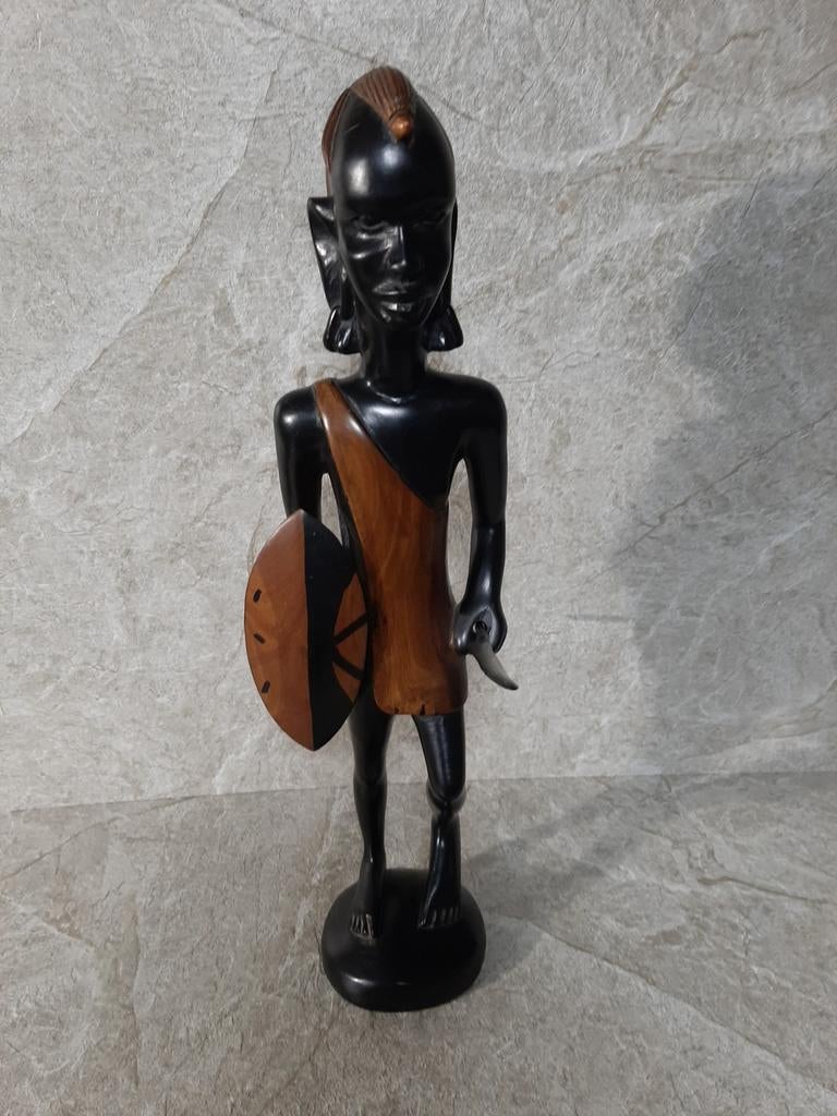 Guerrier masaï en ébène 60 cm, Enlèvement ou Envoi
