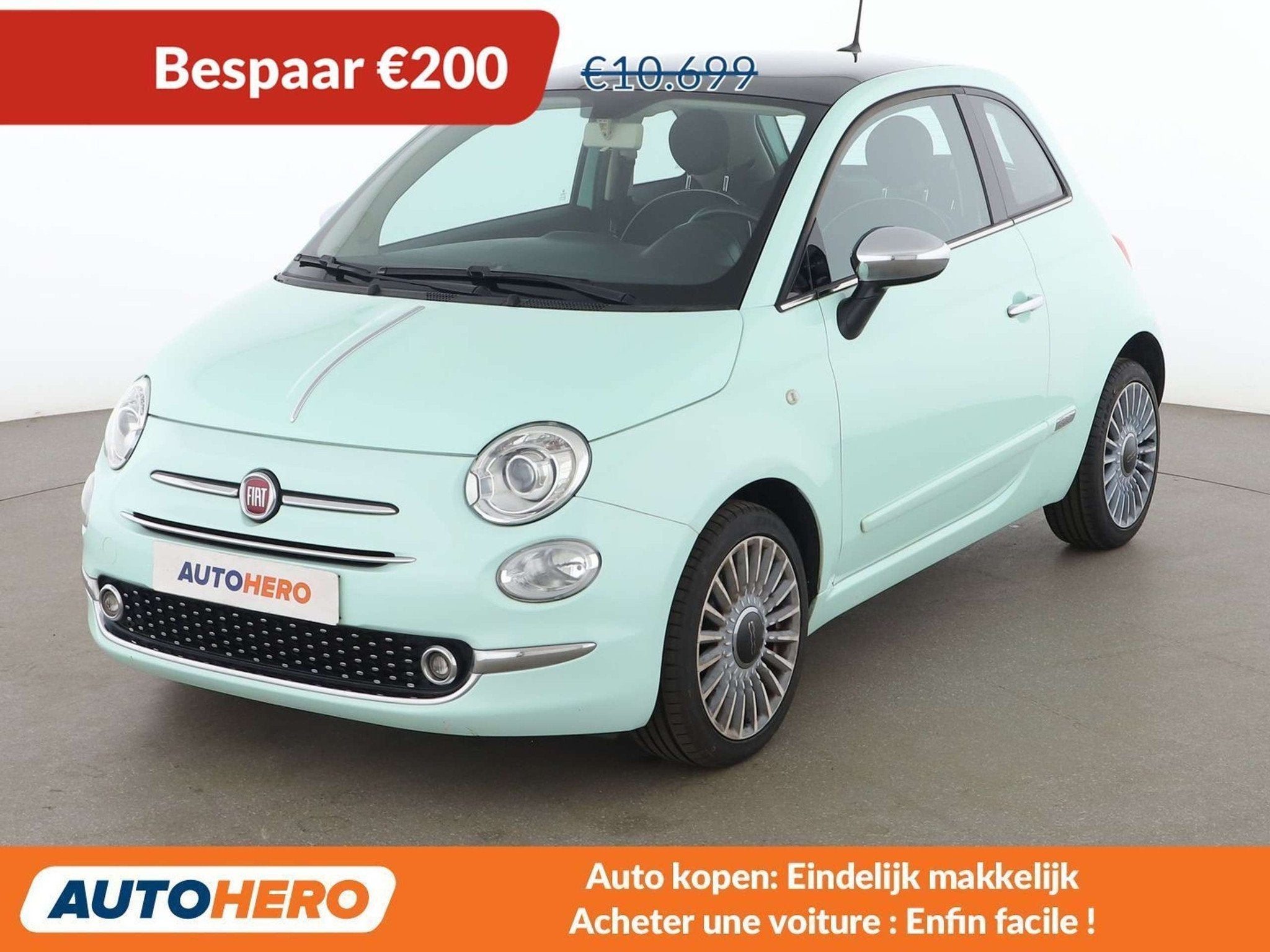 Fiat 500 1.2 Lounge (année de construction 2018), Autos, 1242 cm³, Electronic Stability Program (ESP), Achat, 69 ch