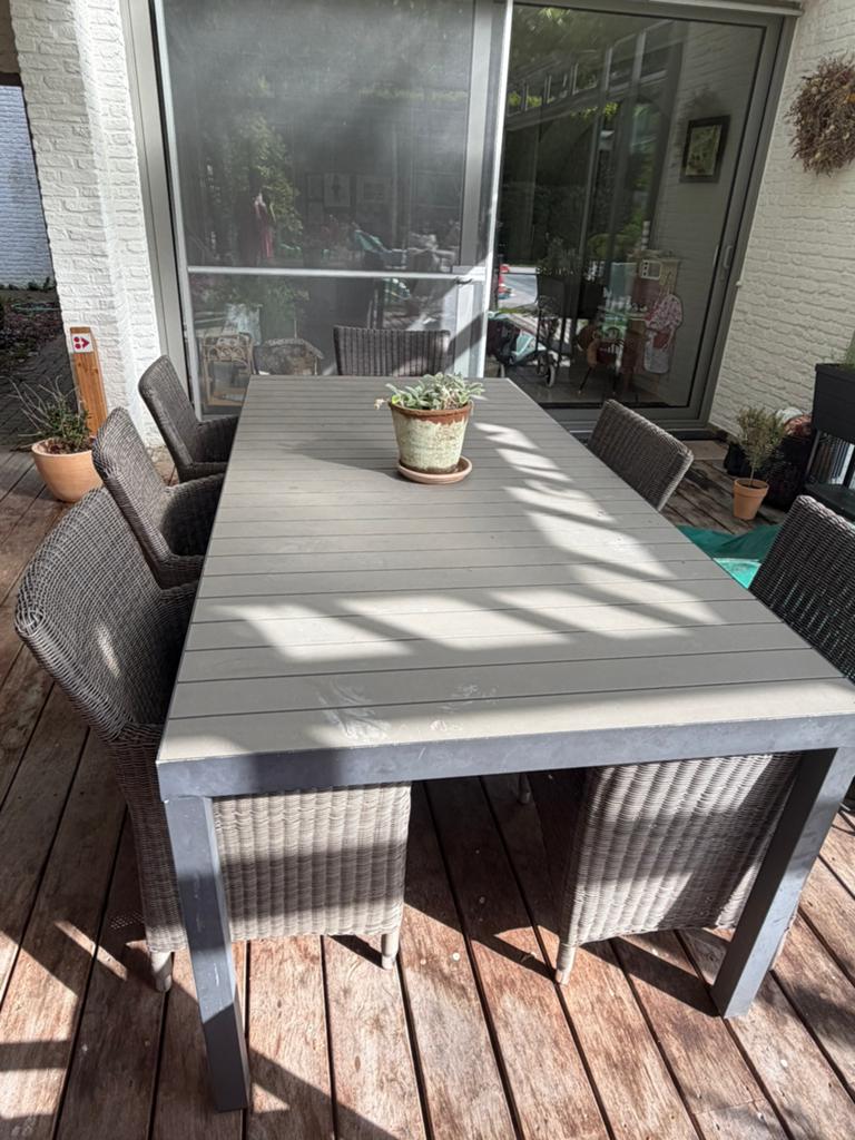 Tuinstoelen 6 stuks met zitkussens, Tuin en Terras, Tuinsets en Loungesets, Ophalen, Gebruikt