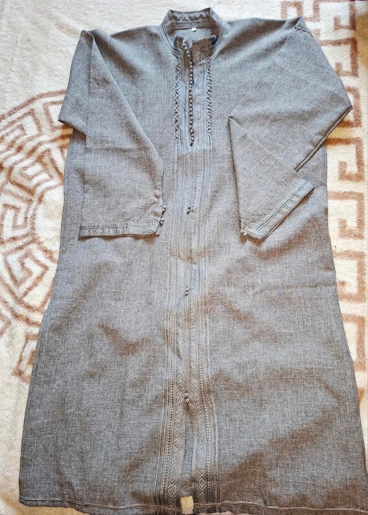 Jabador, abaya homme, tenue traditionnelle, qamis, Taille 42/44 (L), Autre, Gris, Enlèvement ou Envoi
