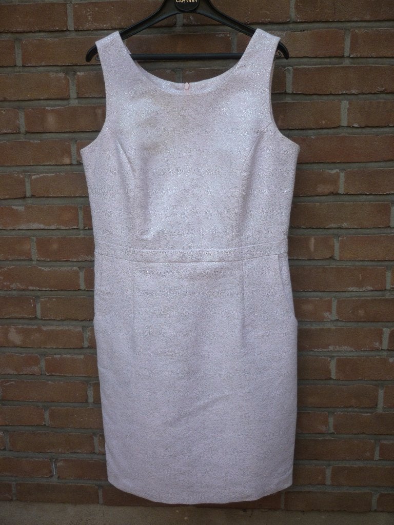 Jurk met Zilveren Glinstering Blue Bay, Kleding | Dames, Maat 38/40 (M), Nieuw, Knielengte, Roze