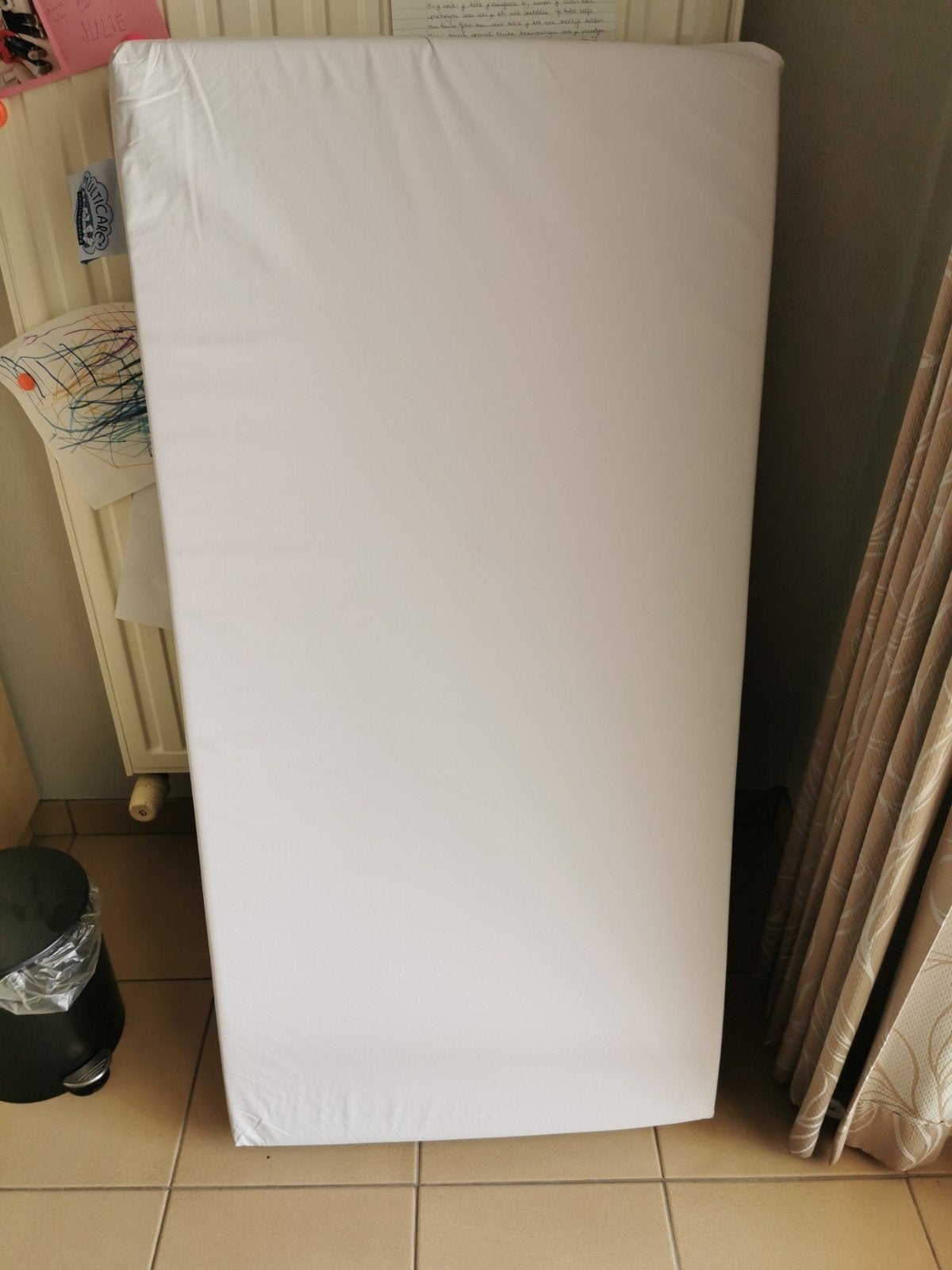 babymatras + lakens, Ophalen