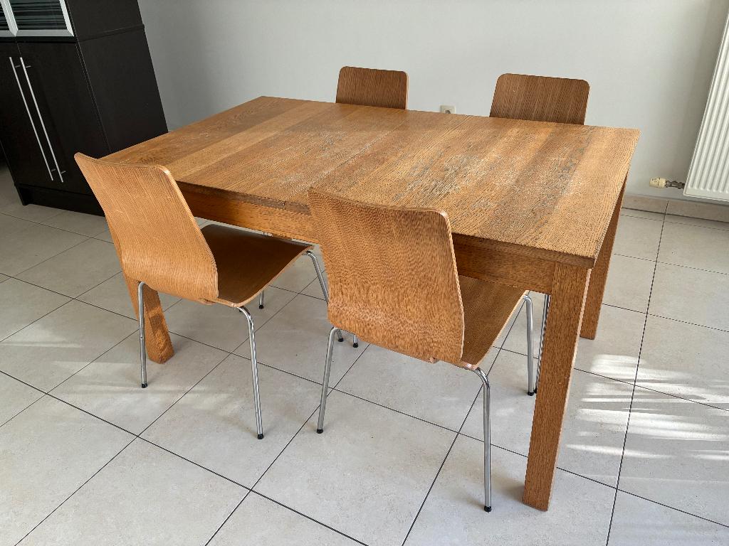 Houten tafel (4-8 pers), evt. met stoelen, 100 à 150 cm, Skandinavisch modern, Cinq personnes ou plus, Enlèvement