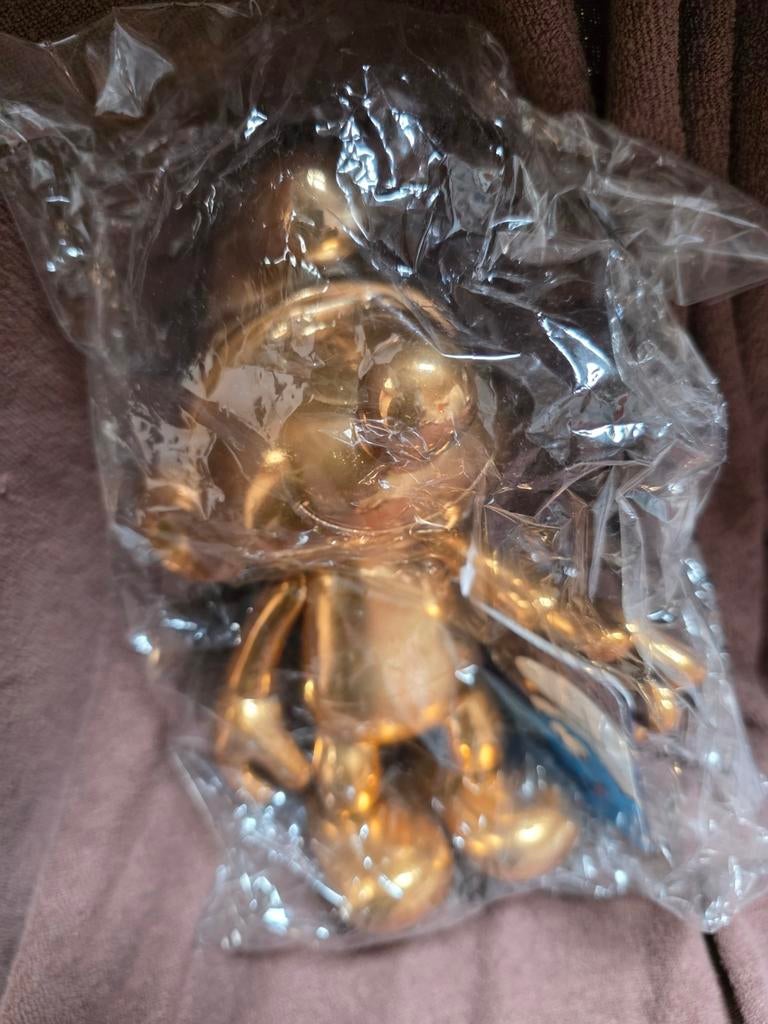 Rare figurine schtroumpf smurf doré. Toujours dans son embal, Enlèvement ou Envoi