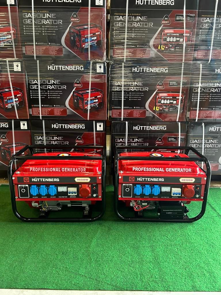 Nieuwe Huttenberg 230/380V benzine noodstroom aggregaten, Doe-het-zelf en Bouw, Aggregaten, Ophalen, Nieuw, Benzine