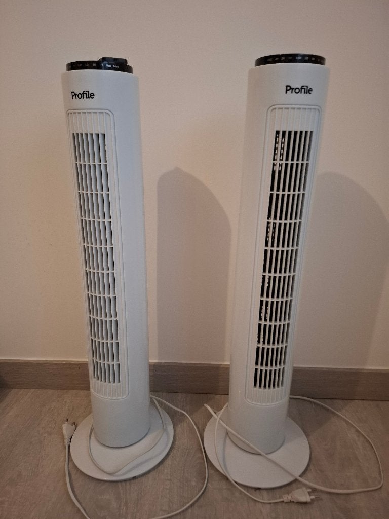 2 ventilatoren, Elektronische apparatuur, Ventilatoren, Ophalen, Ventilator met afstandsbediening, Gebruikt, Torenventilator