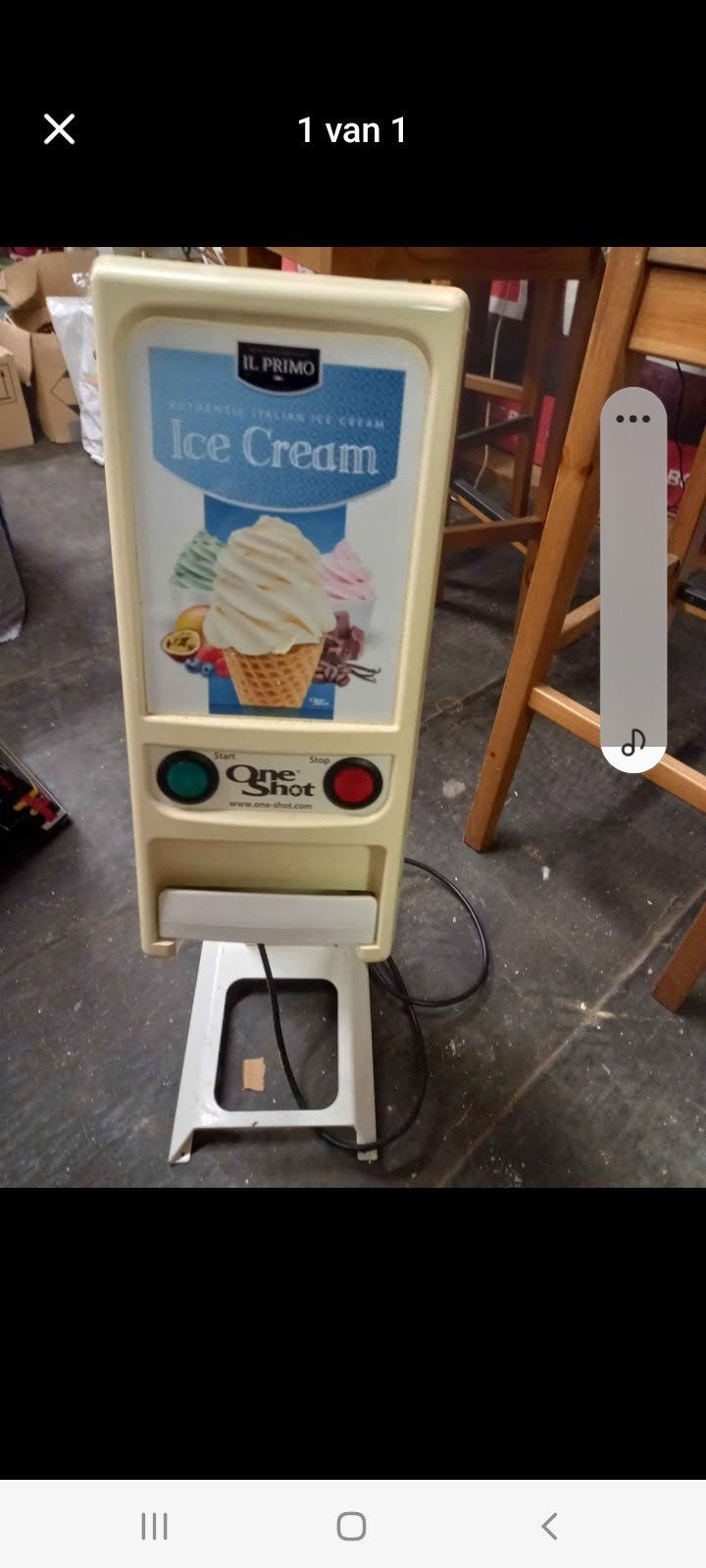 Ijsjesmachine, Ophalen
