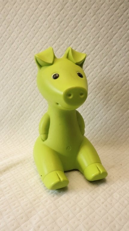Vintage IKEA spaarpot varken groen, Verzamelen, Ophalen of Verzenden, Gebruikt, Kunststof, Dier