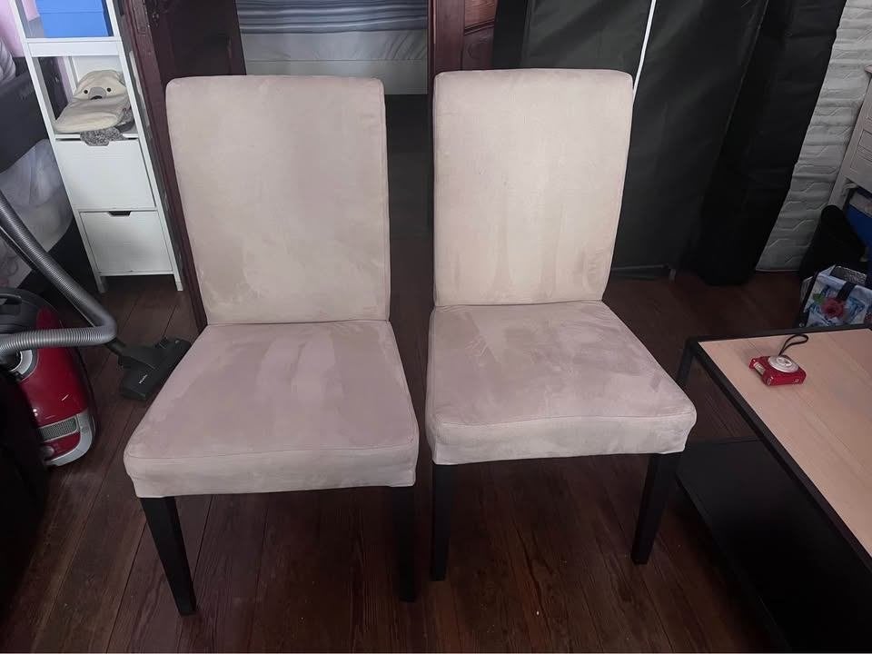 Chaises en velour beige, Autres couleurs, Bois, Deux, Enlèvement