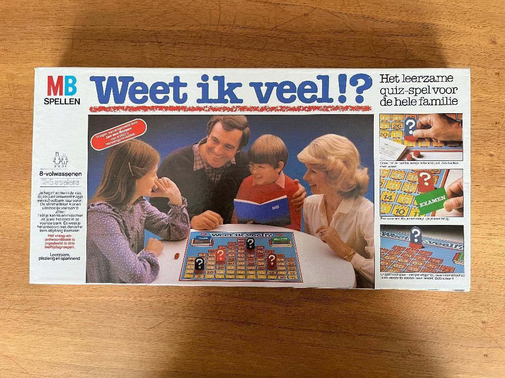 quiz spel Weet ik veel!?, Vijf spelers of meer, Ophalen of Verzenden, Zo goed als nieuw, MB