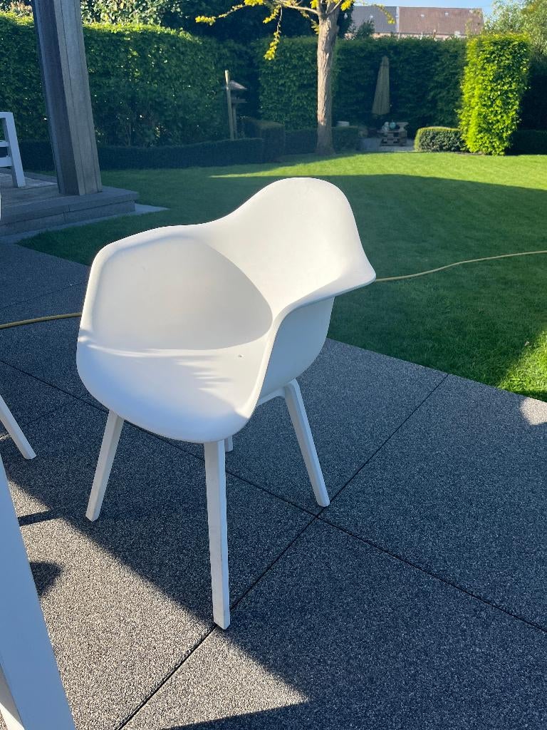 8 witte mooie tuinstoelen, Tuin en Terras, Ophalen, Gebruikt, Kunststof
