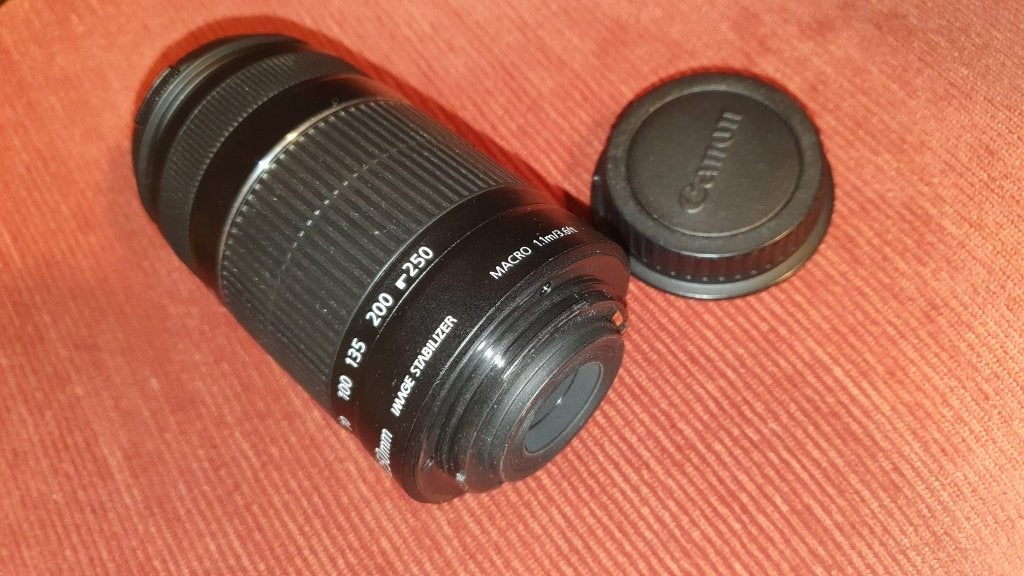Canon EF-S 55-250mm, Audio, Tv en Foto, Ophalen, Canon, Telelens, Zo goed als nieuw