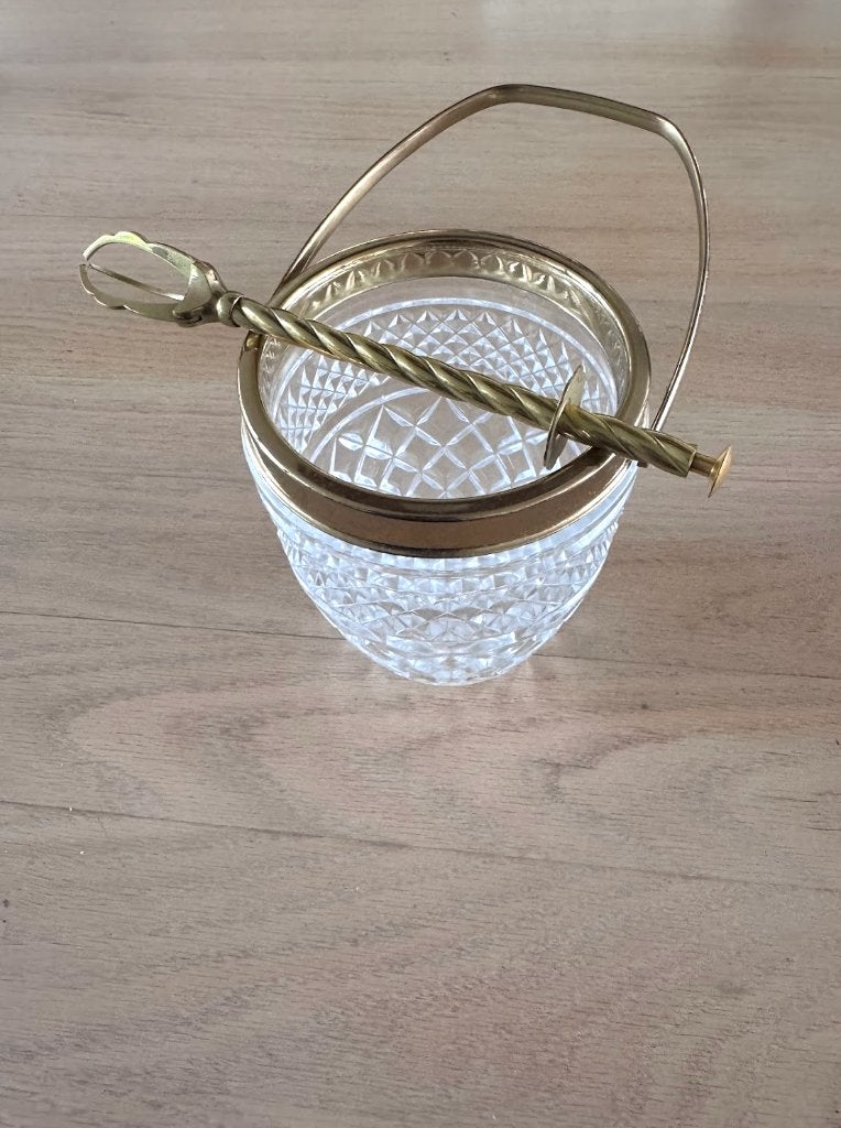 Vintage ijsemmer in geslepen glas, Ophalen