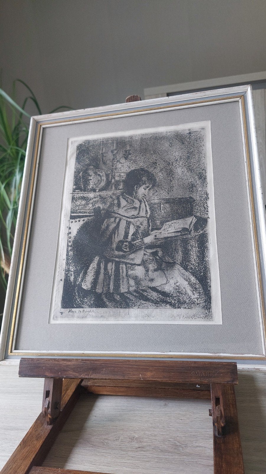 Charmante estampe ancienne « Les lecteurs » — Henri de Braek, Enlèvement ou Envoi