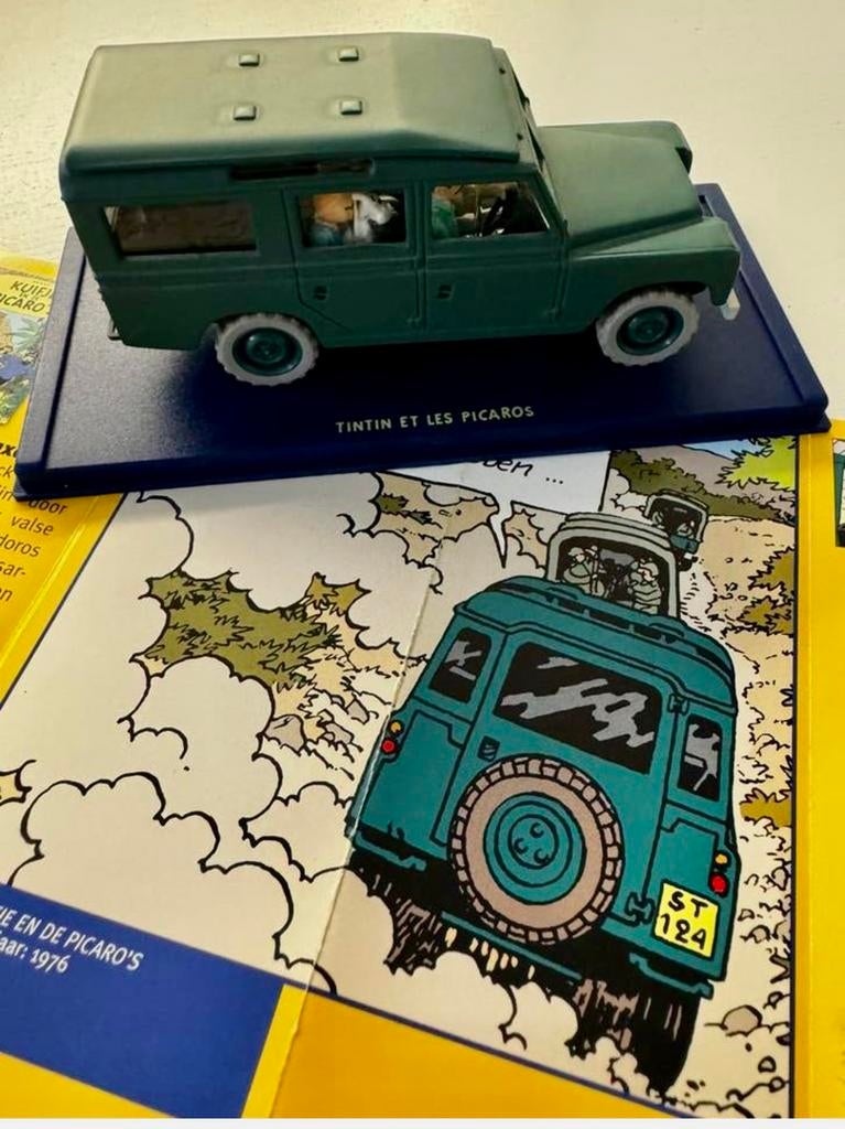 Kuifje auto 1:43 de landrover uit kuifje en de picaro’s, Verzamelen, Stripfiguren, Zo goed als nieuw, Kuifje, Ophalen of Verzenden