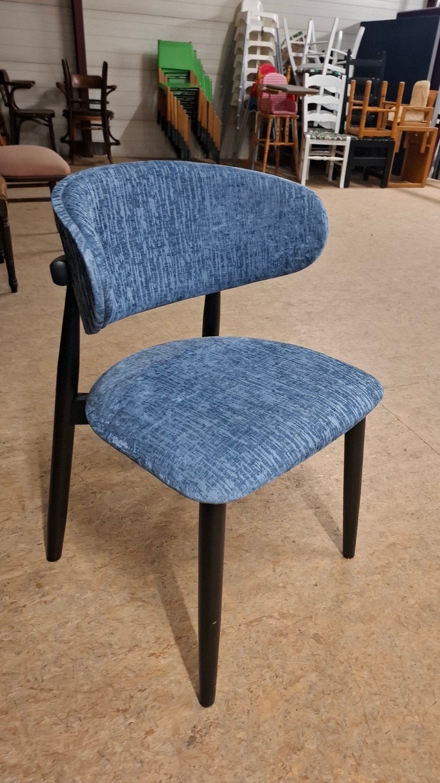 21 trendy deens design horeca partij stoelen restaurant cafe, Hout, Gebruikt, Blauw, Ophalen of Verzenden