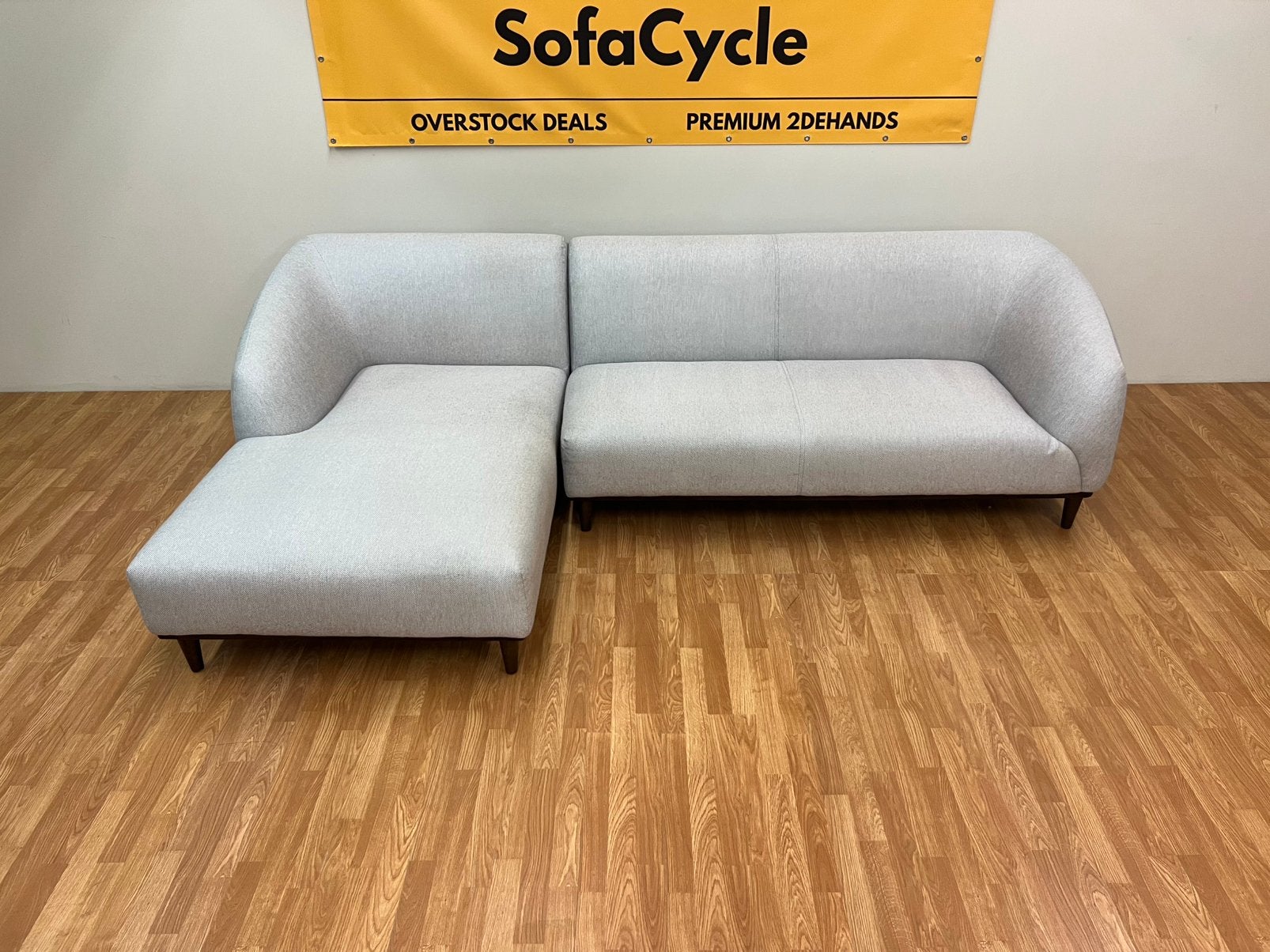 Premium 2Dehands SofaCycle - Grijze Hoekzetel - LEVERING!, Ophalen of Verzenden, Zo goed als nieuw, SofaCycle, Info@sofacycle.be