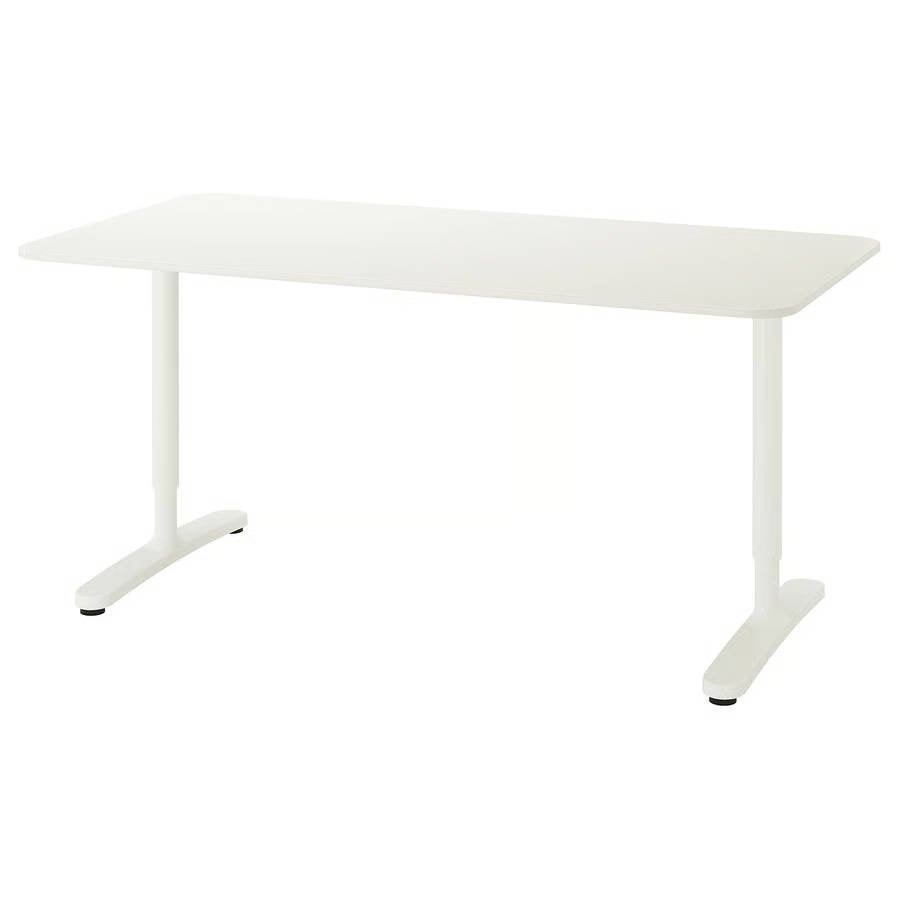 Bureau IKEA Bekant blanc/noir 120x80 cm, Huis en Inrichting, Ophalen, Gebruikt, 120 cm, Spaanplaat of MDF