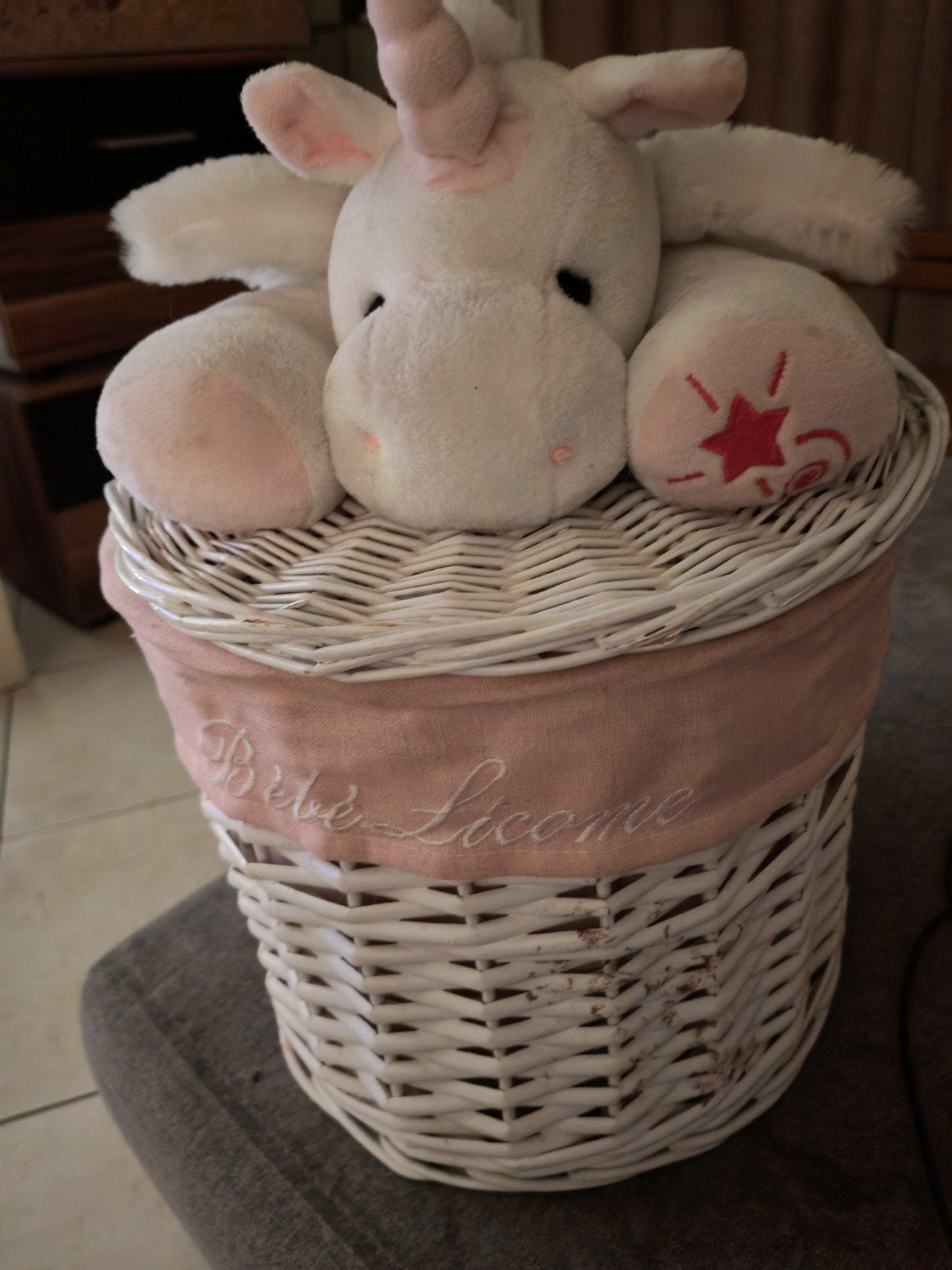 Leuke Eenhoorn Opbergmand / Wasmand, Enfants & Bébés, Enlèvement, Utilisé, Fille