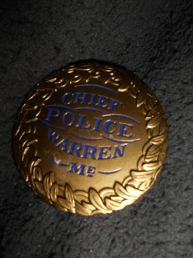 Badge en métal Collinson Chief Police Warren, Collections, Enlèvement ou Envoi