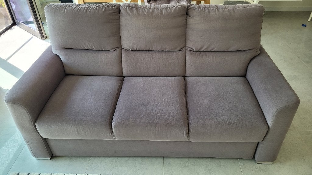 Slaapbank/zetel, Huis en Inrichting, Ophalen, Grijs, 200 cm, 100 cm
