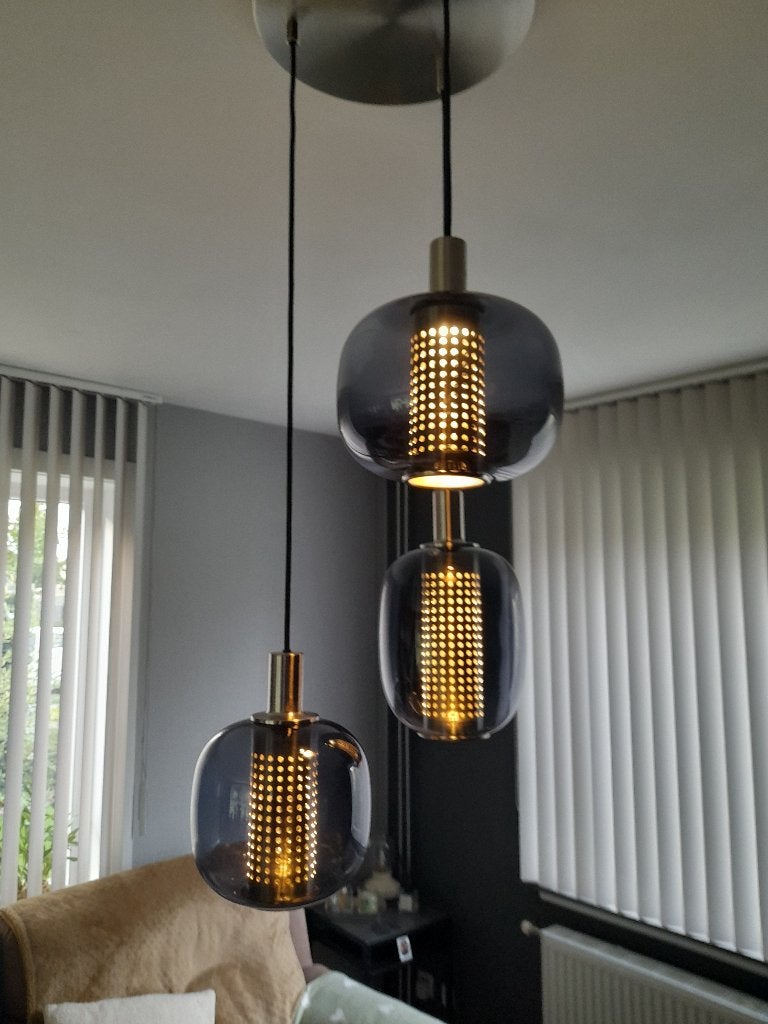 Mooie als nieuwe luster, Ophalen, Zo goed als nieuw, Glas, E27 (groot)