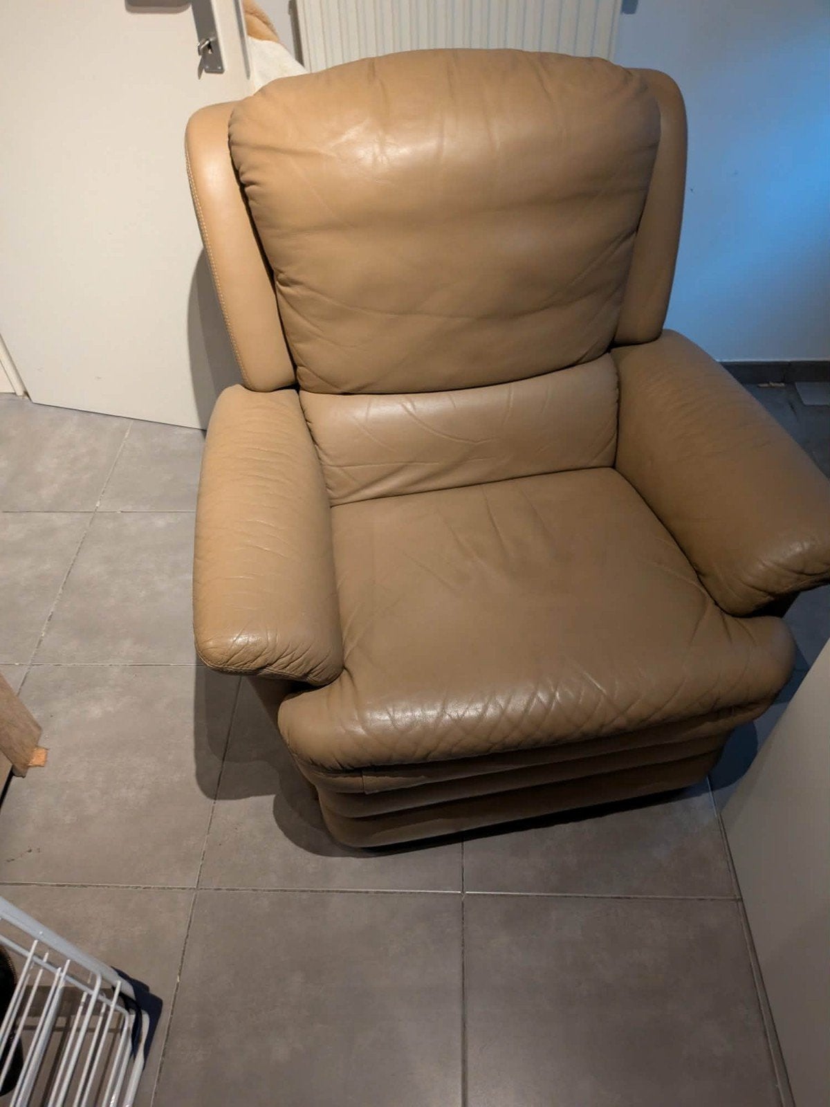 1 persoon zetel, Ophalen, Gebruikt, Leer, Oud