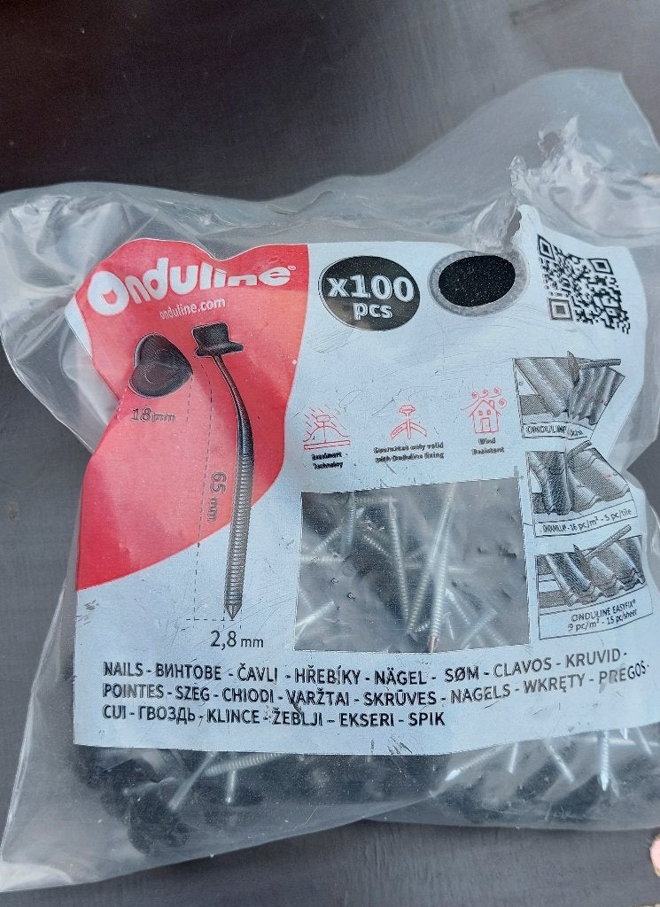 90 Ondulinenagels zwart, Ophalen, Overige materialen, Zwart, Nieuw