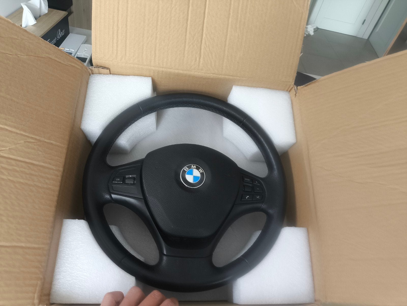 Volant cuir multifonctions d'origine BMW avec Airbag – Série, Auto's, BMW, 1 Reeks, Zwart, Zwart, Leder