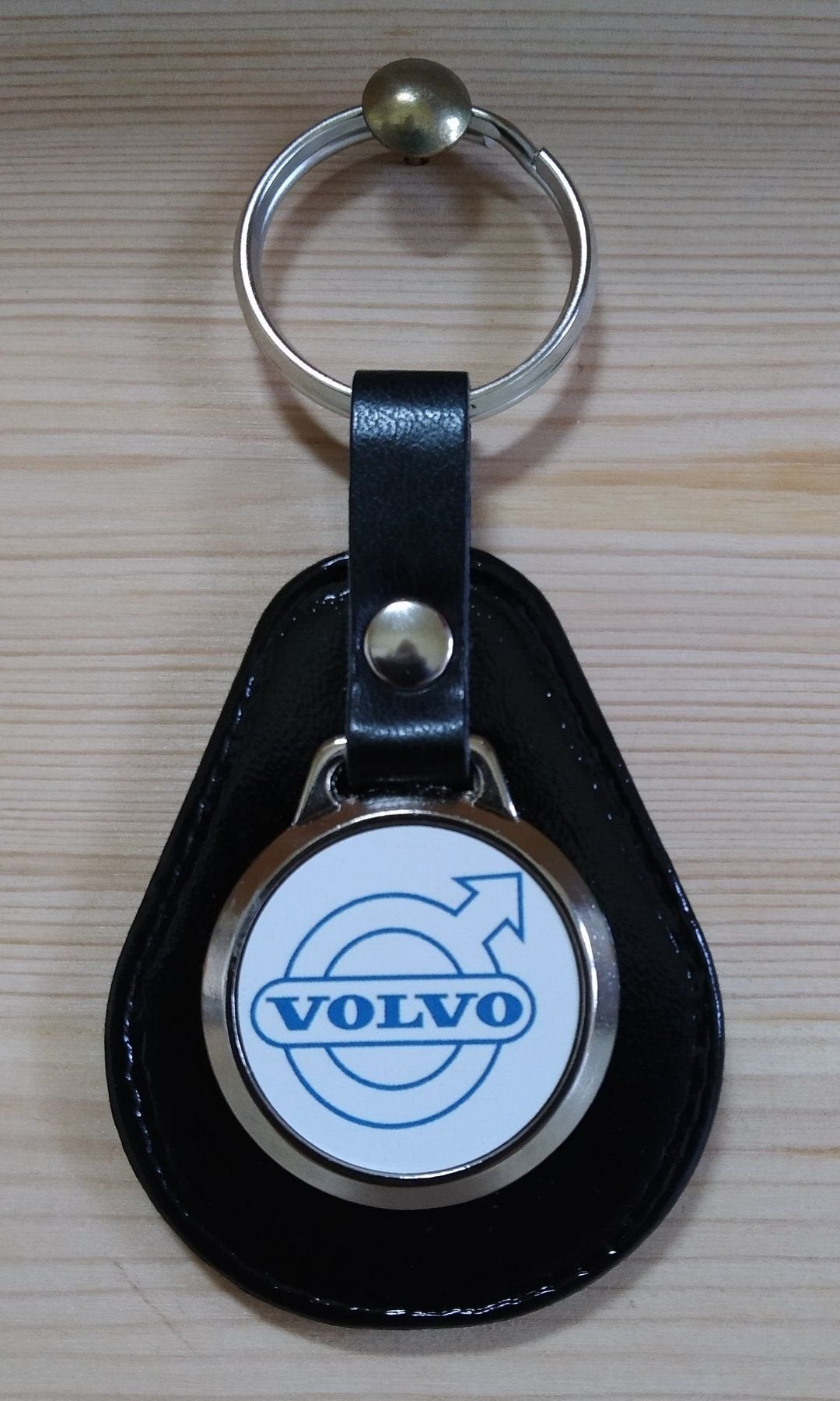 VOLVO Porte-clés avec logo. Cuir noir, Neuf, -, Volvo, -