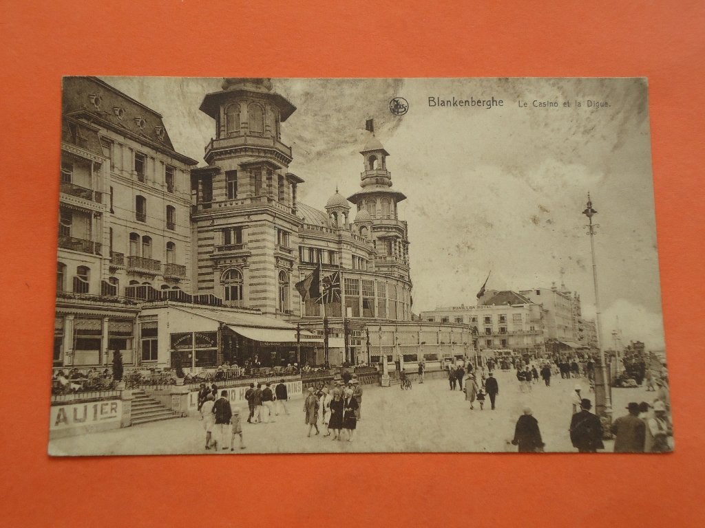 Blankenberge - Blankenberghe Le Casino et la Digue, Verzamelen, Ophalen of Verzenden, 1920 tot 1940, Gelopen, West-Vlaanderen