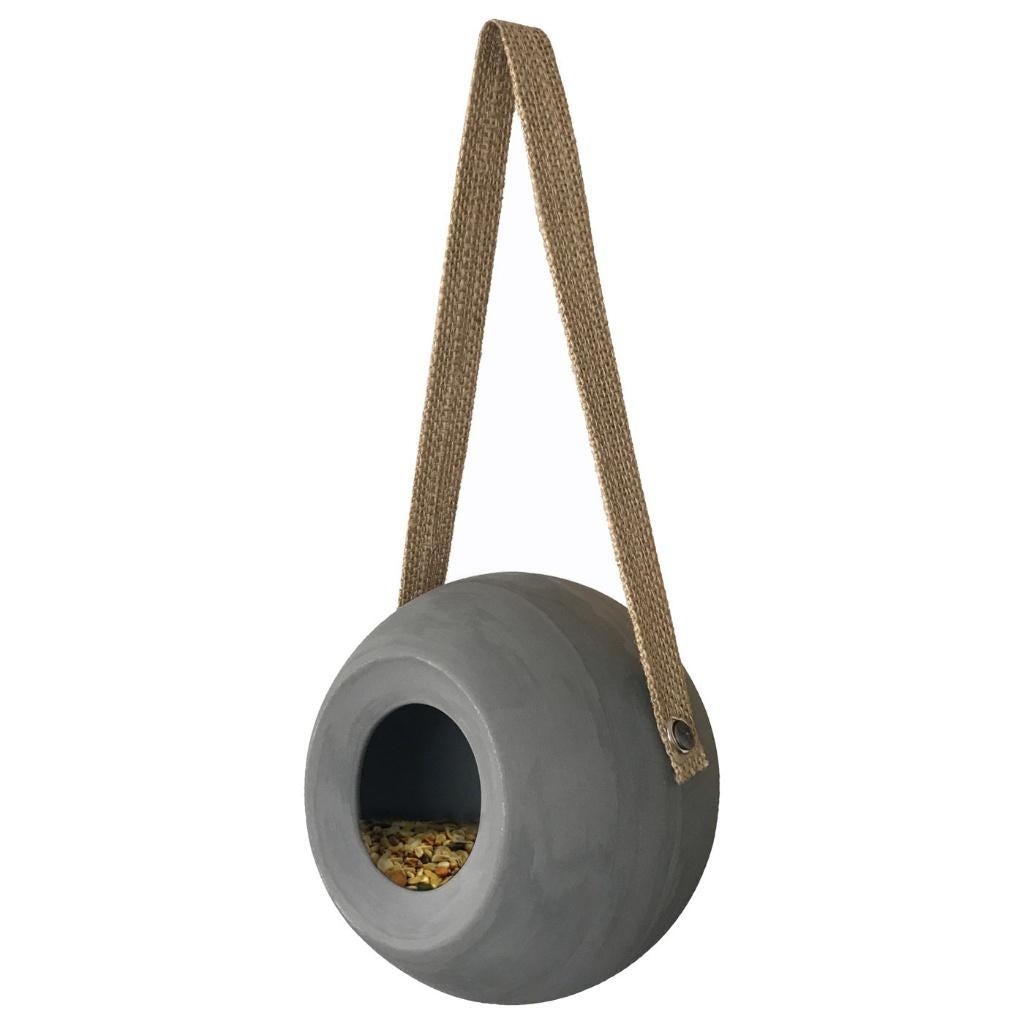 Ceramic Round Feeder Lisa Cool Grey