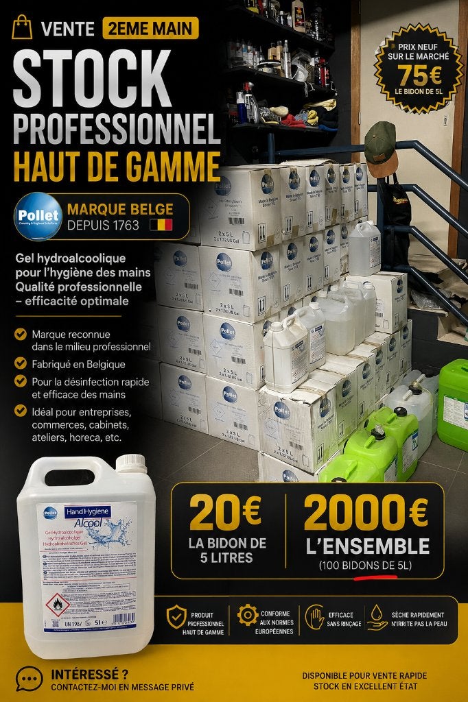 gel hydroalcoolique, Enlèvement