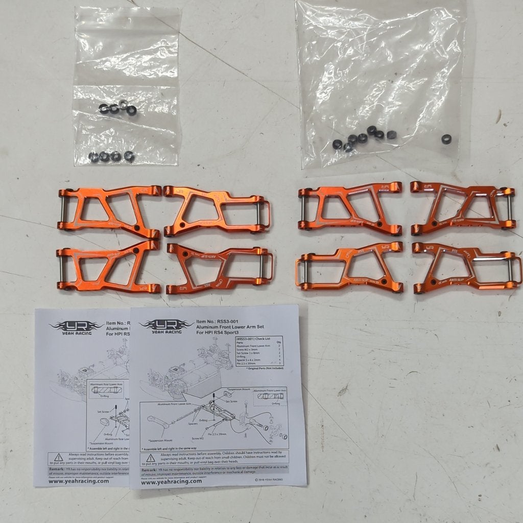 Yeah Racing aluminium armen HPI RS4 Sport 3 NIEUW (€20/set), Hobby en Vrije tijd, Ophalen of Verzenden, Zo goed als nieuw, Schaal 1:10