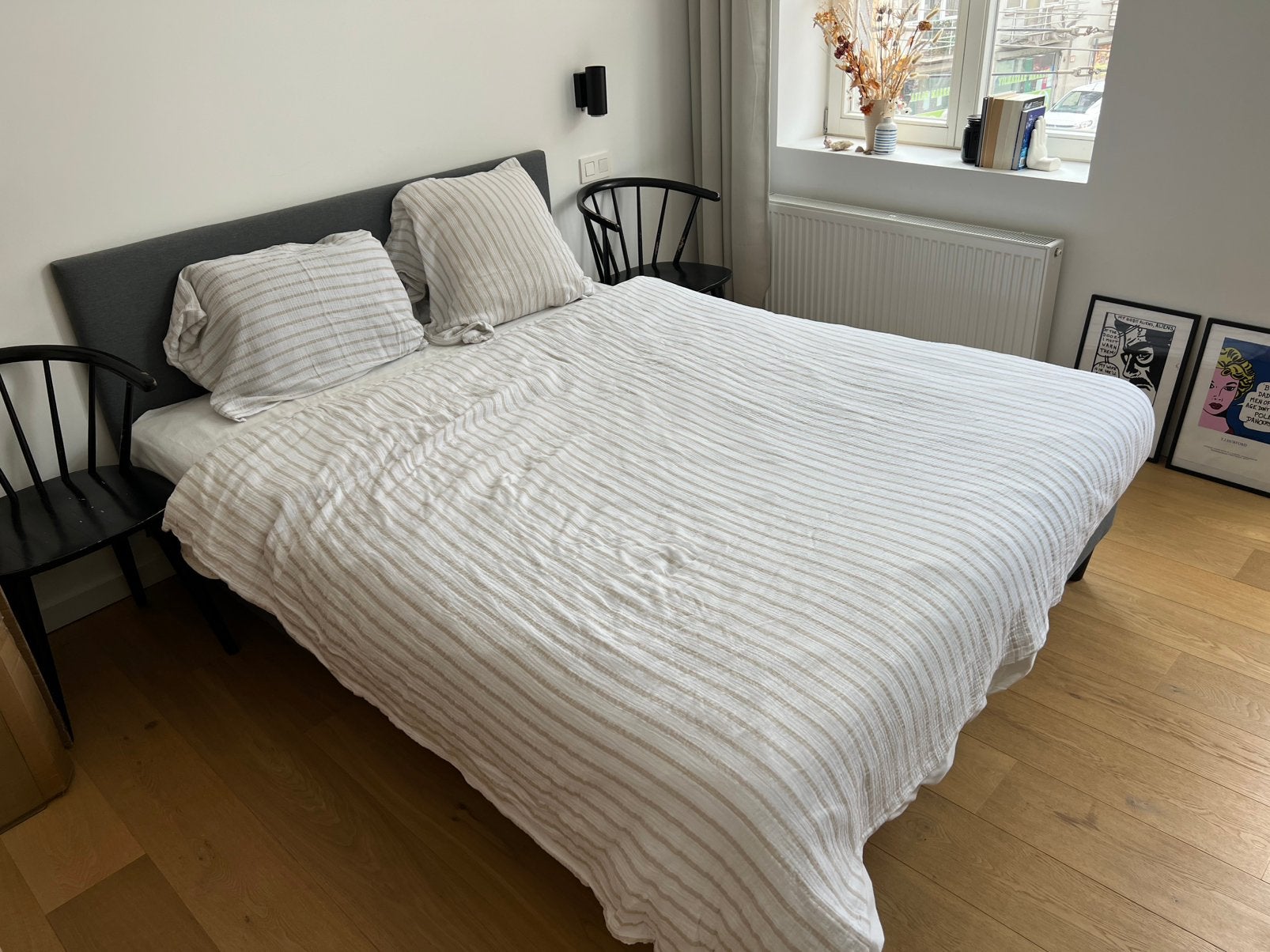 Antraciet boxspring in zeer goede staat, Ophalen, Zo goed als nieuw