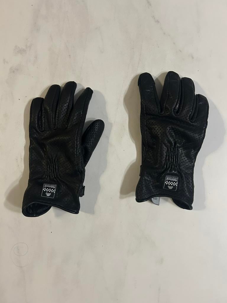 Gants été Helstons en cuir noir moto Taille 10, Enlèvement, Seconde main, Hommes, Gants