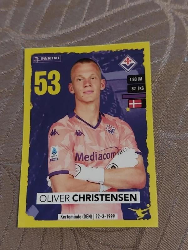Panini / Sticker / Oliver Christensen / Fiorentina, Enlèvement ou Envoi, Neuf, Affiche, Image ou Autocollant