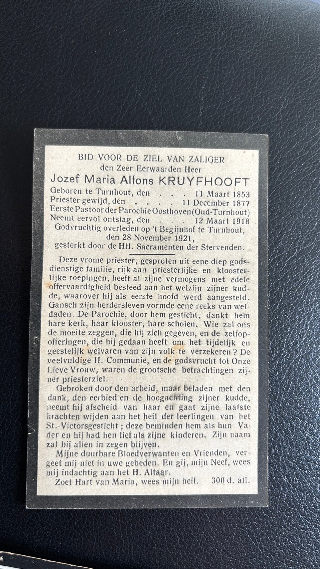 EH kruyfhooft 1853 - 1921, Verzenden, Bidprentje