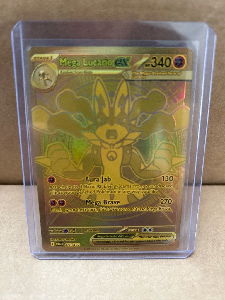 Pokemon mega Lucario ex 188 GOLD, Enlèvement ou Envoi, Neuf, Cartes en vrac