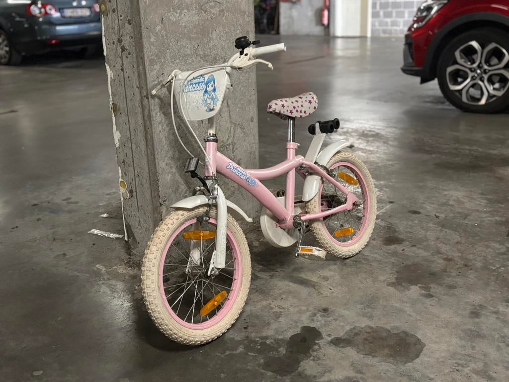 Meisjesfiets princess met 16inch banden, Ophalen, Gebruikt, Velgrem, 16 tot 20 inch