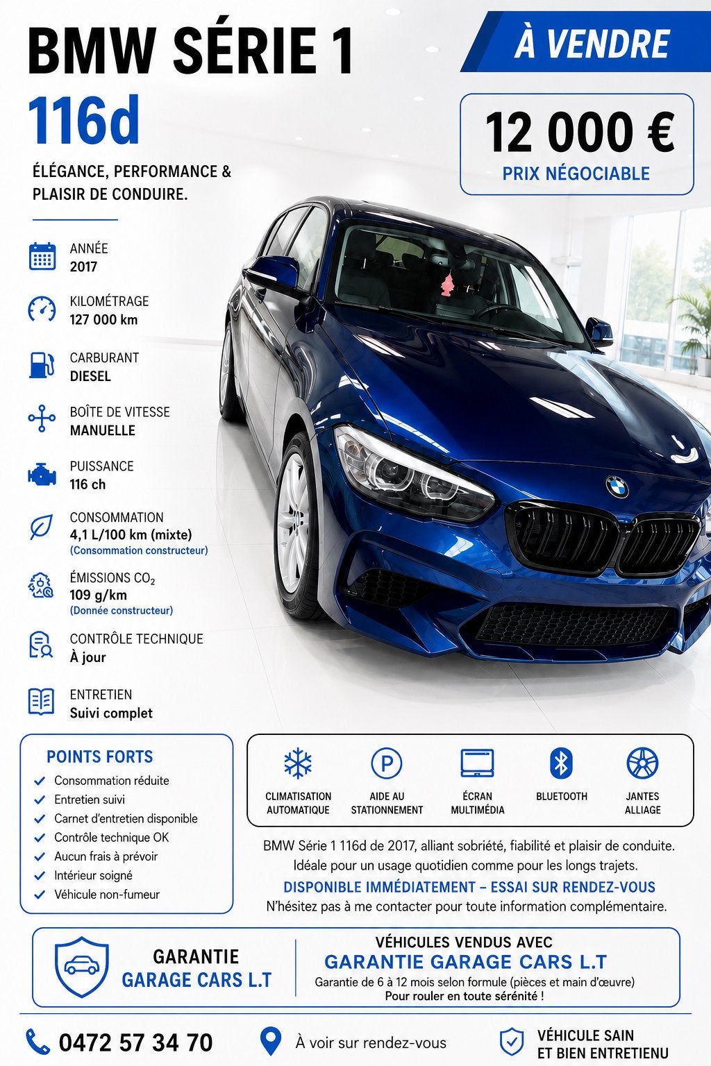 Bmw serie 1, Autos, Achat, Euro 6, Boîte manuelle, Noir