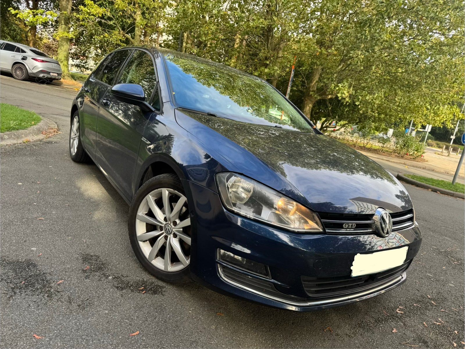 Volkswagen Golf 2.0 TDI Highline, Auto's, 4 cilinders, Blauw, Leder en Stof, 5 deurs