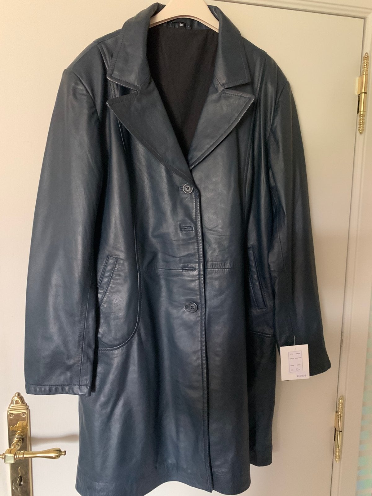 Lederen jas, Kleding | Dames, Ophalen of Verzenden, Nieuw, Maat 46/48 (XL) of groter, Blauw
