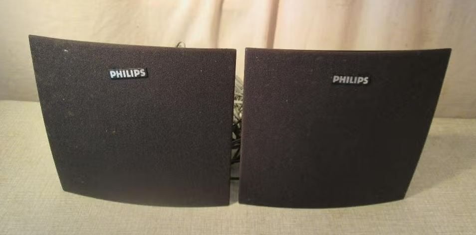 2 superbes haut-parleurs Philips, Philips, Moins de 60 watts, Enlèvement ou Envoi, Câbles inclus