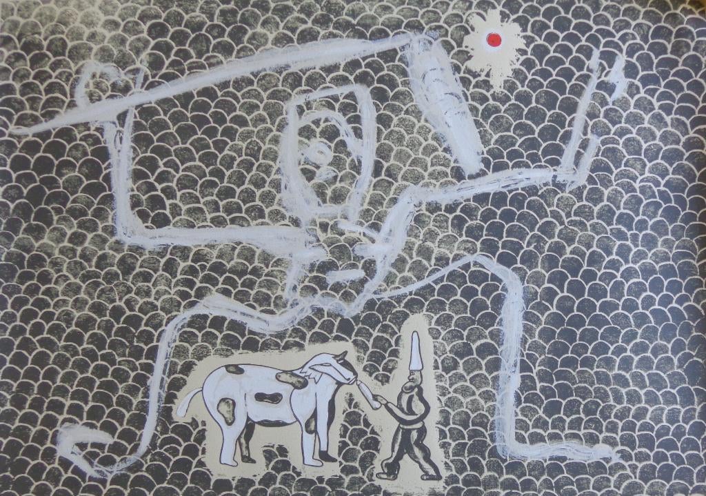 FRED BERVOETS / DE PAPFLES / KLEURZEEFDRUK / 56x76cm / SIG, Enlèvement ou Envoi