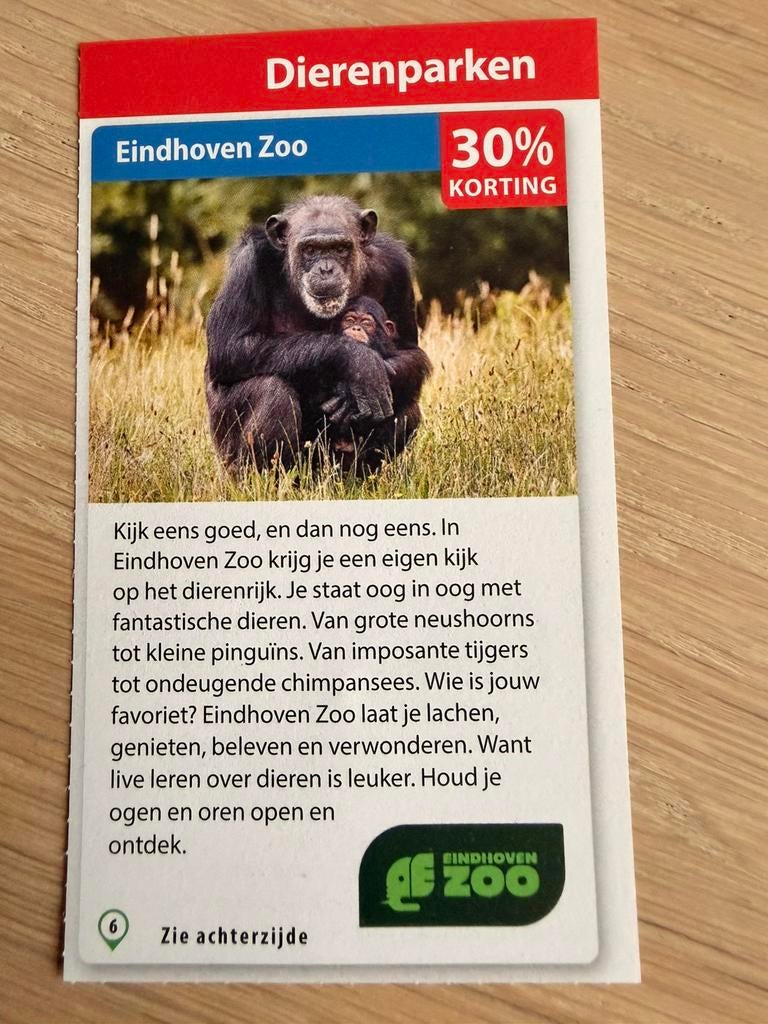 Kortingsbon voor Eindhoven Zoo, Trois personnes ou plus, Carte de réduction